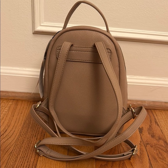 NEW Riona Mia Mini Light Brown Tan Vegan Pebbled Leather Backpack Purse - Picture 6 of 10